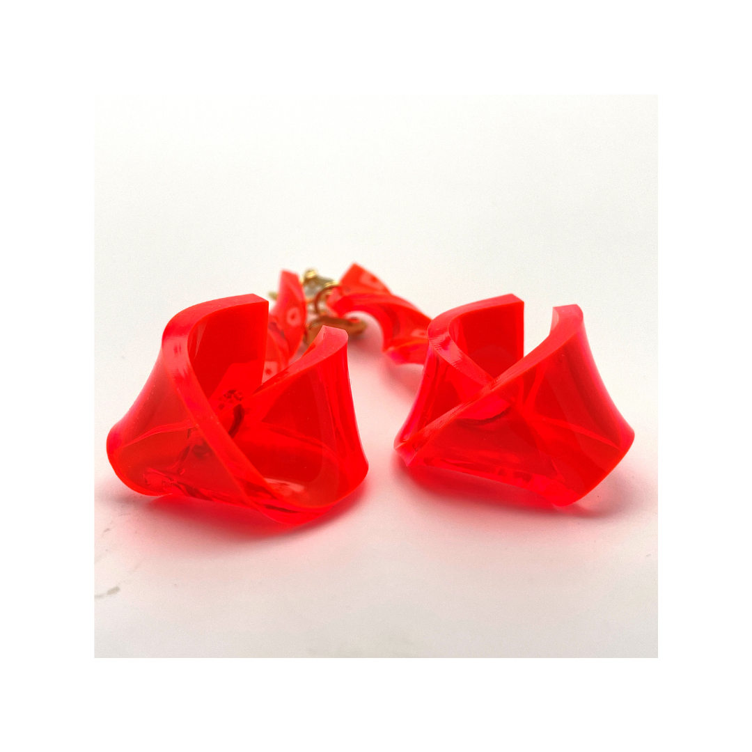 Boucles boutons de roses oranges 6