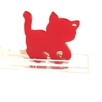 silhouette chat en cristal rouge