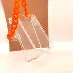 smarty woman bag clear chaine orange
