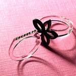 bague cristal barrette à brillants avec bague marguerite noire