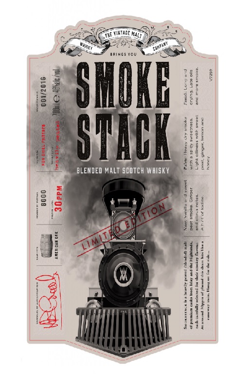 SMOKESTACK Whisky Blended 46 %  Whisky Tourbé ETIQUETTE