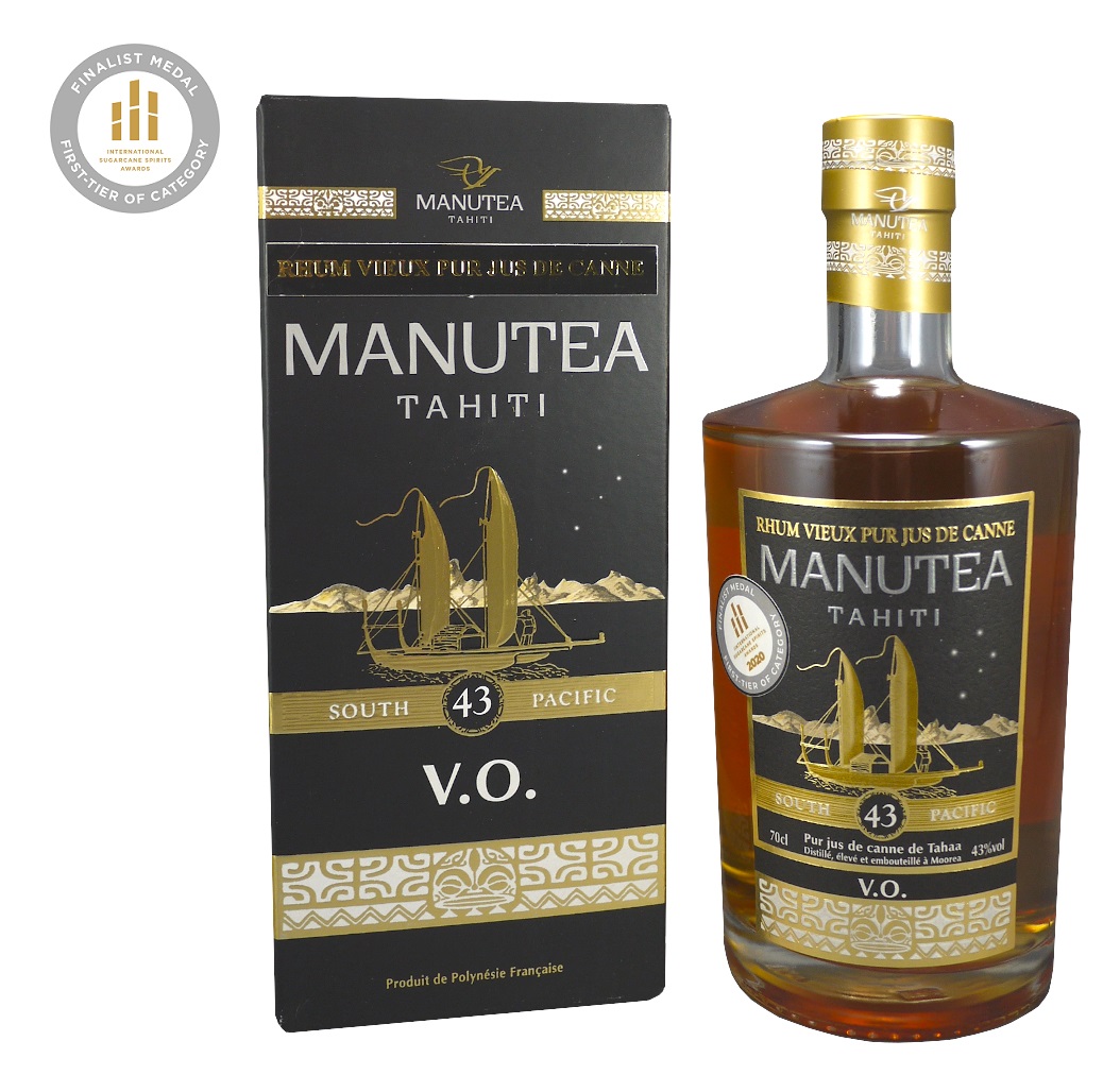 MANUTEA PUR JUS DE CANNE RHUM VIEUX V.O. DE TAHITI 43 %