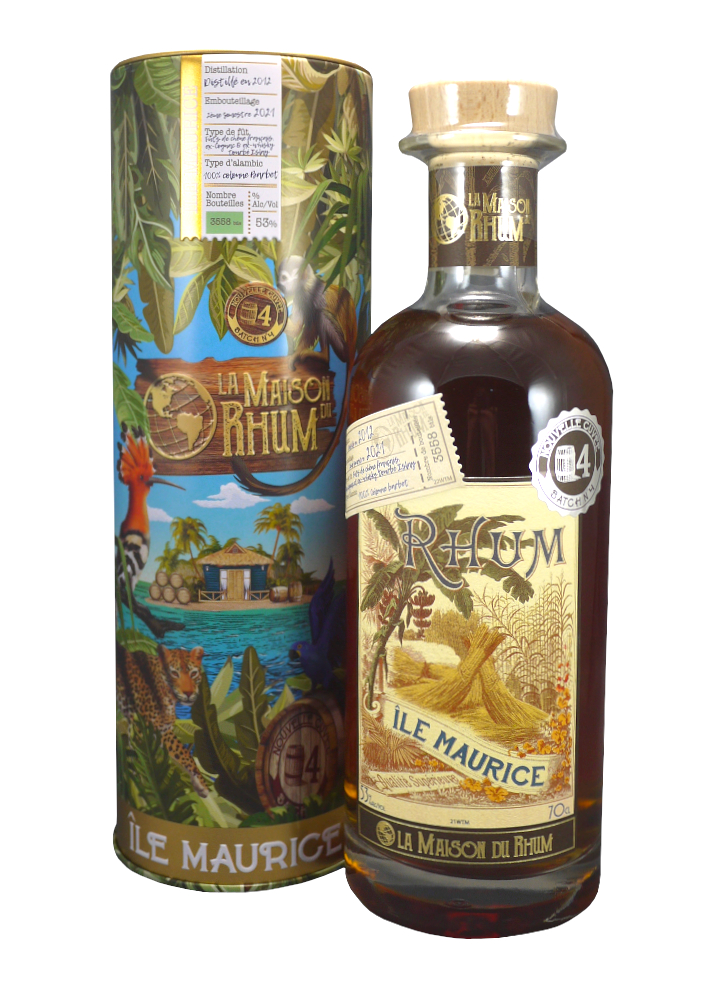 LA MAISON DU RHUM Île Maurice 53 % | Batch 4 – Distillerie Chamarel | Rhum de Tradition Française