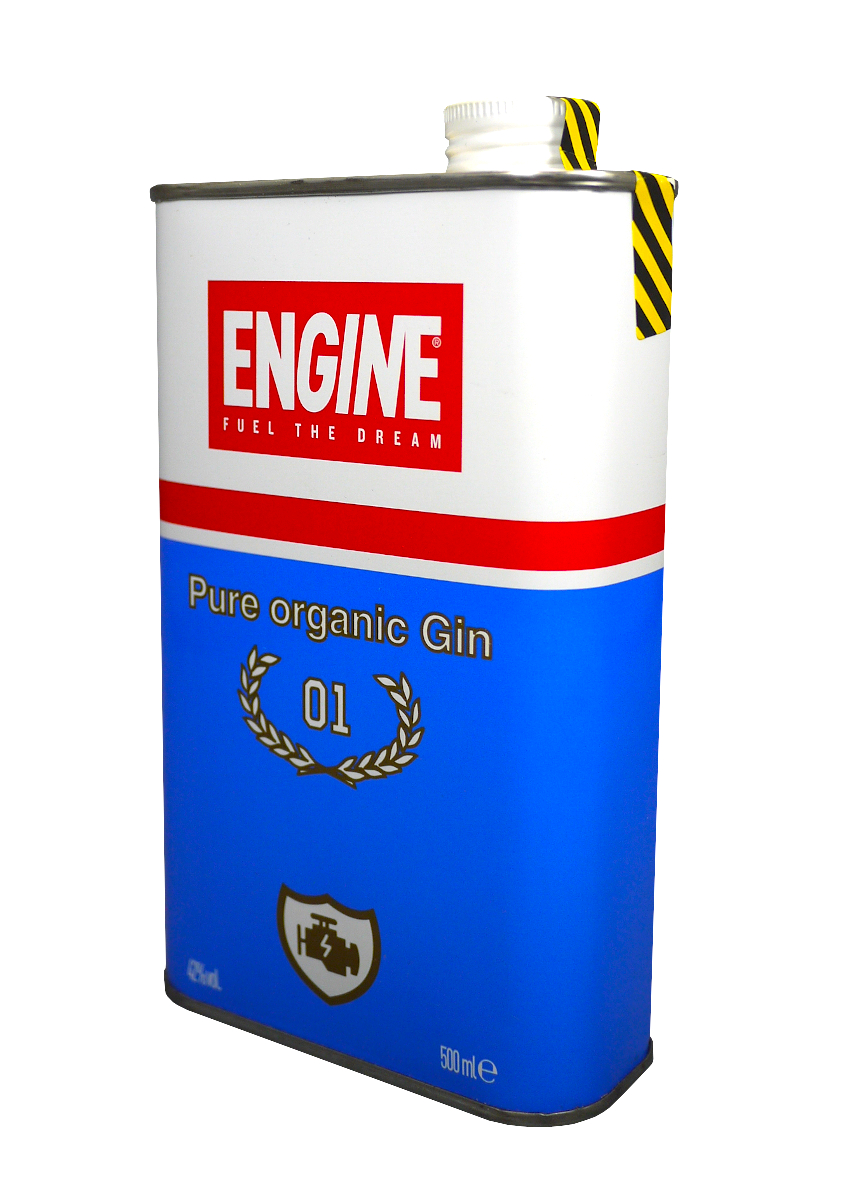 Gin ENGINE 42 % | Infusé avec de la Sauge et du Citron de la côte Amalfitaine | Quantité Limitée | Gin Italien Bio
