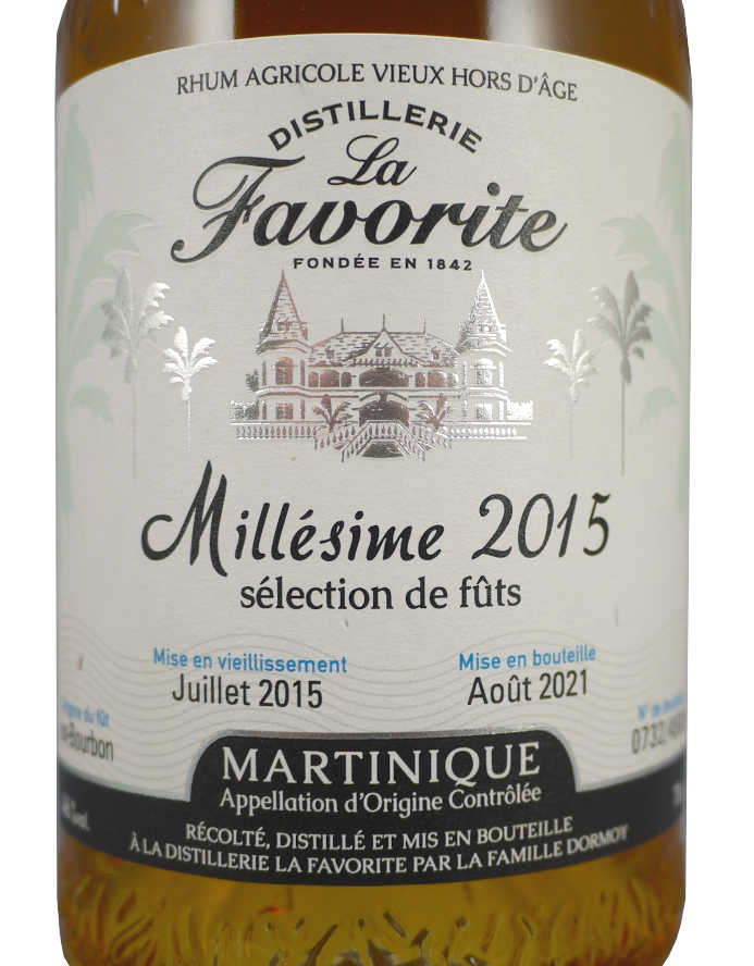 LA FAVORITE Millésime 2015 46 % | Édition Limitée | Rhum Vieux de la Martinique