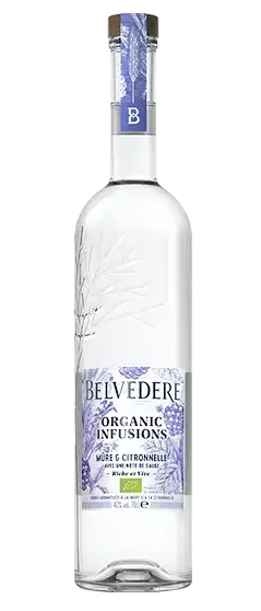 BELVEDERE Mûre et Citronnelle 40 % | Organic Infusions| Vodka Bio