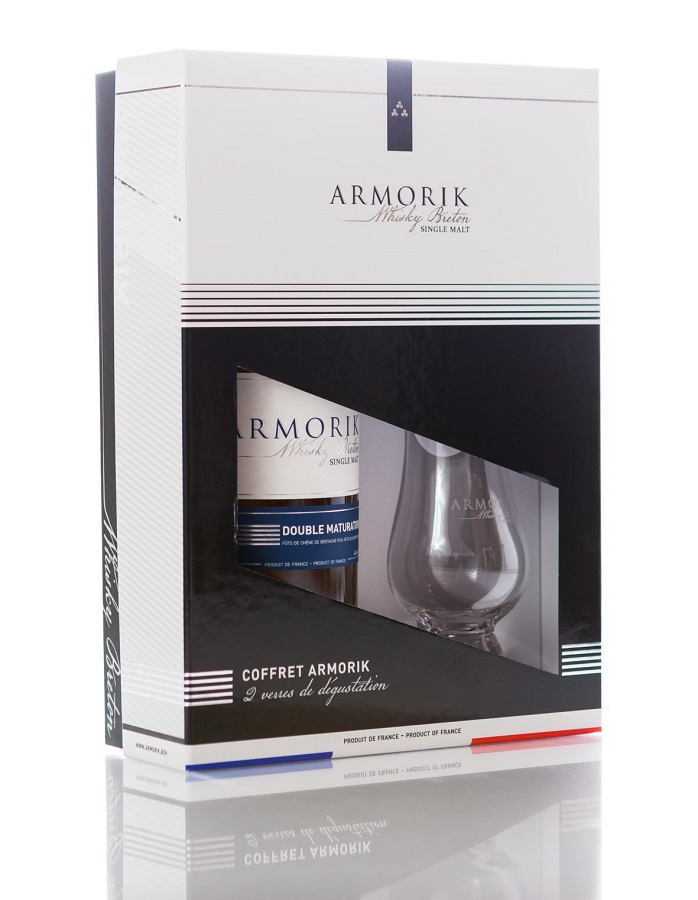 ARMORIK Double Maturation Bio 46% | Coffret Découverte | 2 verres de Dégustation| Whisky Breton