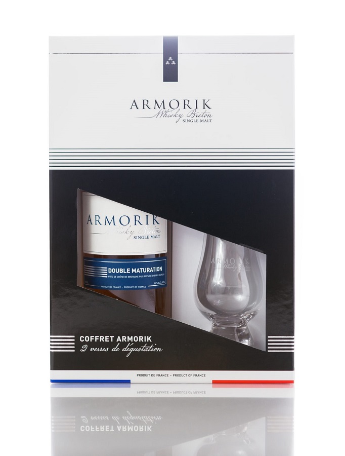 ARMORIK Double Maturation Bio 46% | Coffret Découverte | 2 verres de Dégustation| Whisky Breton