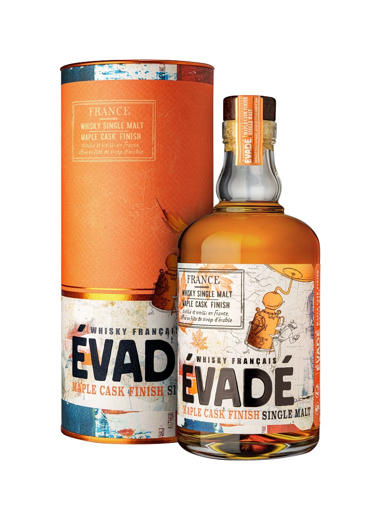 ÉVADÉ Maple Cask Finish 47 %  Affiné en fûts ayant contenu du Sirop d’Érable  Whisky Français