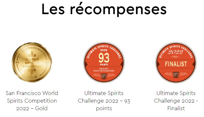 Médailles et Récompenses reçus par le Limavady Single Malt Whisky
