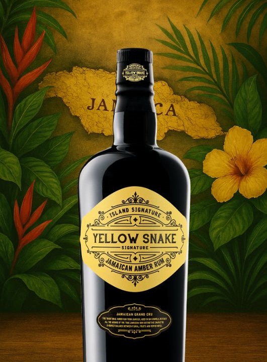 Coffret Rhum YELLOW SNAKE 40 % | 2 Verres de Dégustation | Rhum de Jamaïque
