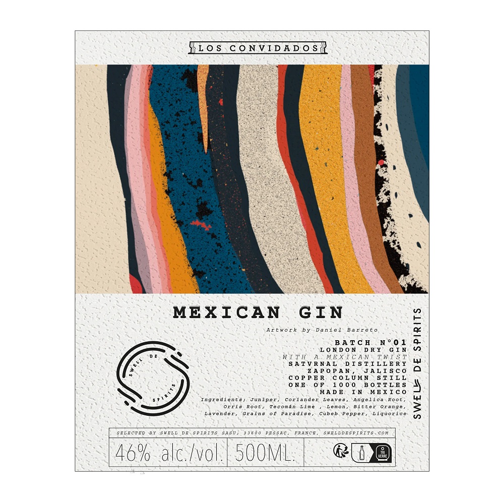 Gin Mexicain Los Convidados 46 % | Swell de Spirits | Gin artisanal du Mexique en Édition Limitée pour vos cocktails