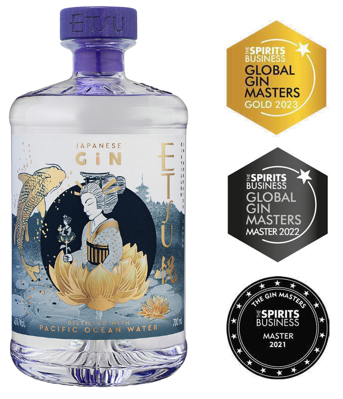 ETSU Pacific Ocean Water 45% | Coffret   Verre de Dégustation | Gin Japonais