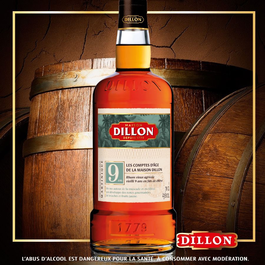 rhum dillon 9 ans xo martinique disitllerie