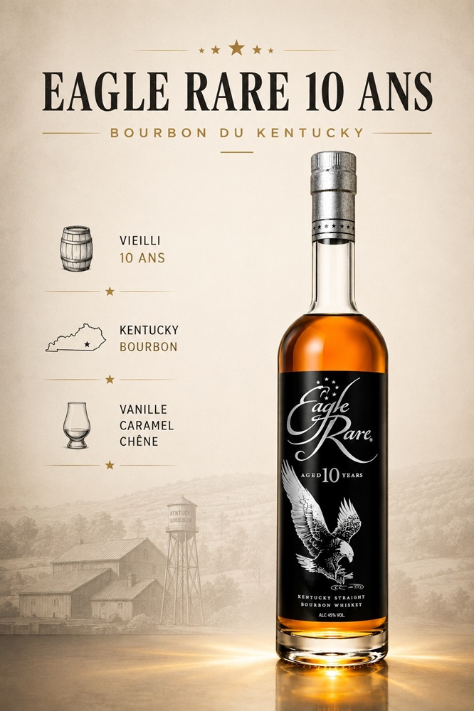 EAGLE RARE 10 ANS Single Barrel 45% | Bourbon du Kentucky