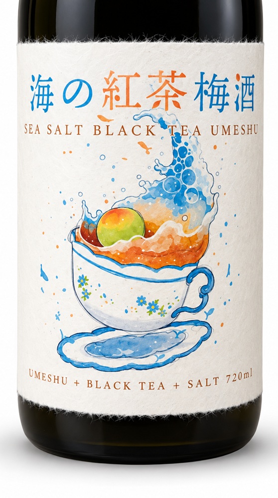 SEA SALT BLACK TEA UMESHU Liqueur japonaise de prune et au thé Earl Grey