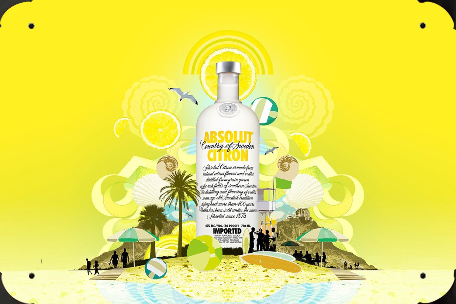 ABSOLUT CITRON 40% affiche