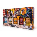 Coffret dégustation New Grove 5 rhums de lîle Maurice en mignonnettes de 5 cl avec étui cadeau.