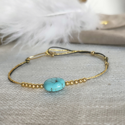 Bracelet Fil Perle Turquoise