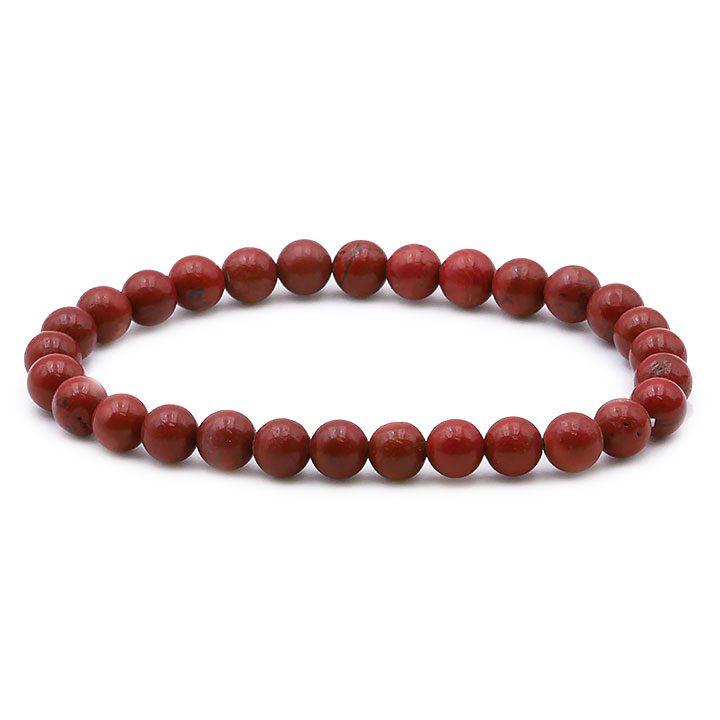 Bracelet Jaspe Rouge en boules de 6mm. Qualité AB