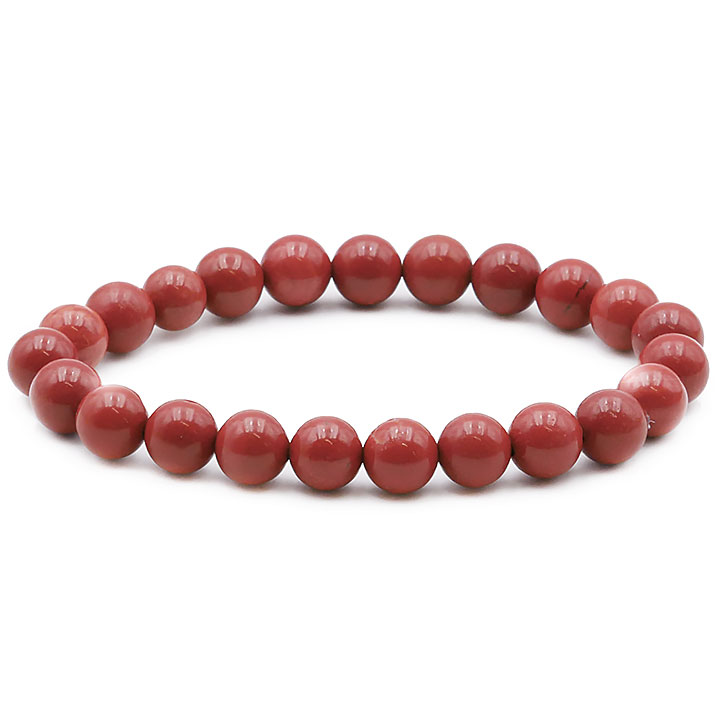 Bracelet Jaspe Rouge en boules de 8mm. Qualité AB