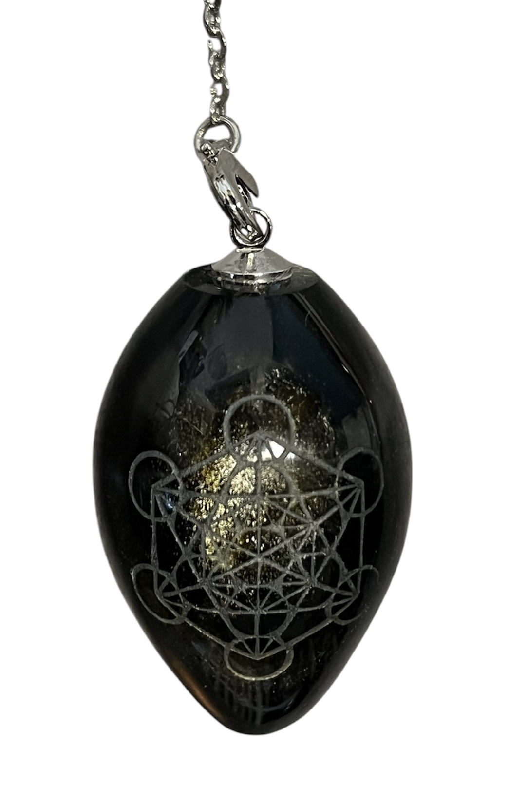 pendule obsidienne dorée