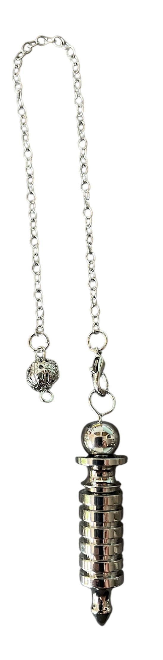 pendule osiris métal argenté