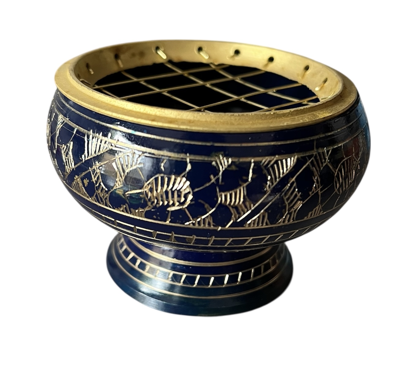 brûleur à encens bleu foncé