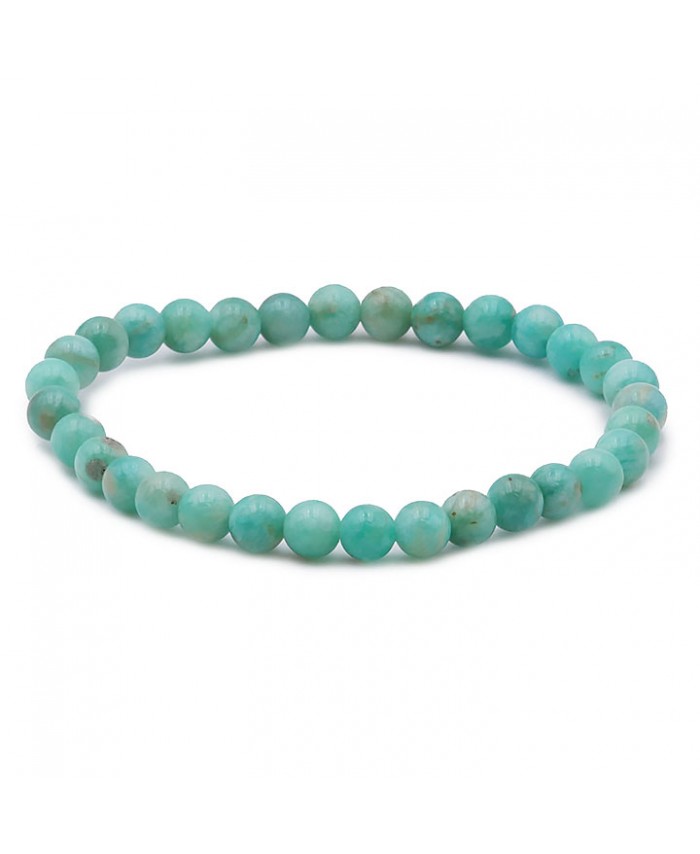 Bracelet Amazonite Pérou en boules de 6mm. Qualité A