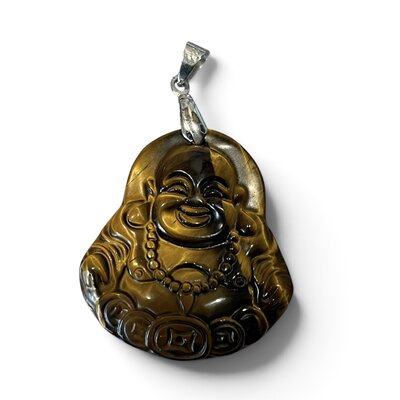 Pendentif bouddha rieur en œil de tigre