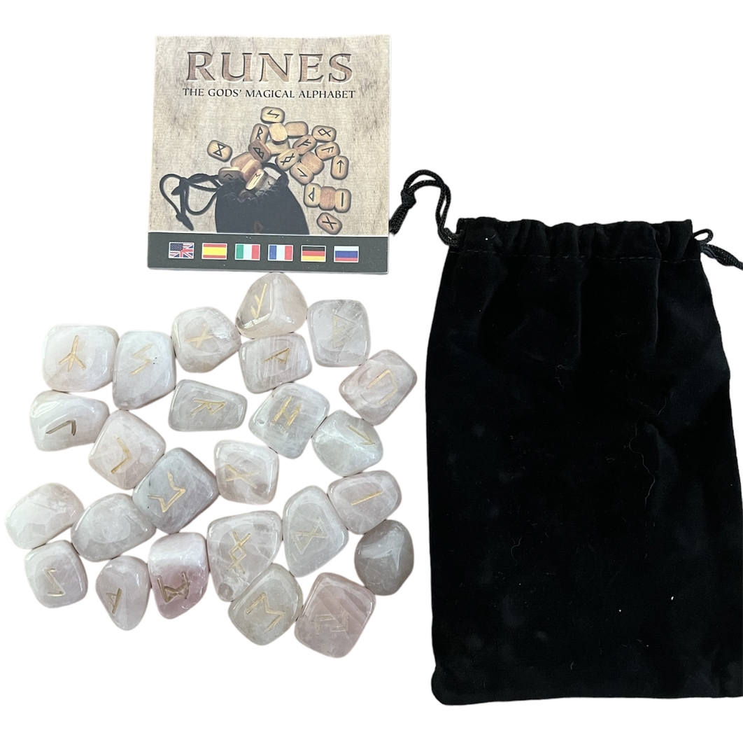 Runes Divinatoires Quartz Rose - Spiritualité/Runes - L'Ange Céleste