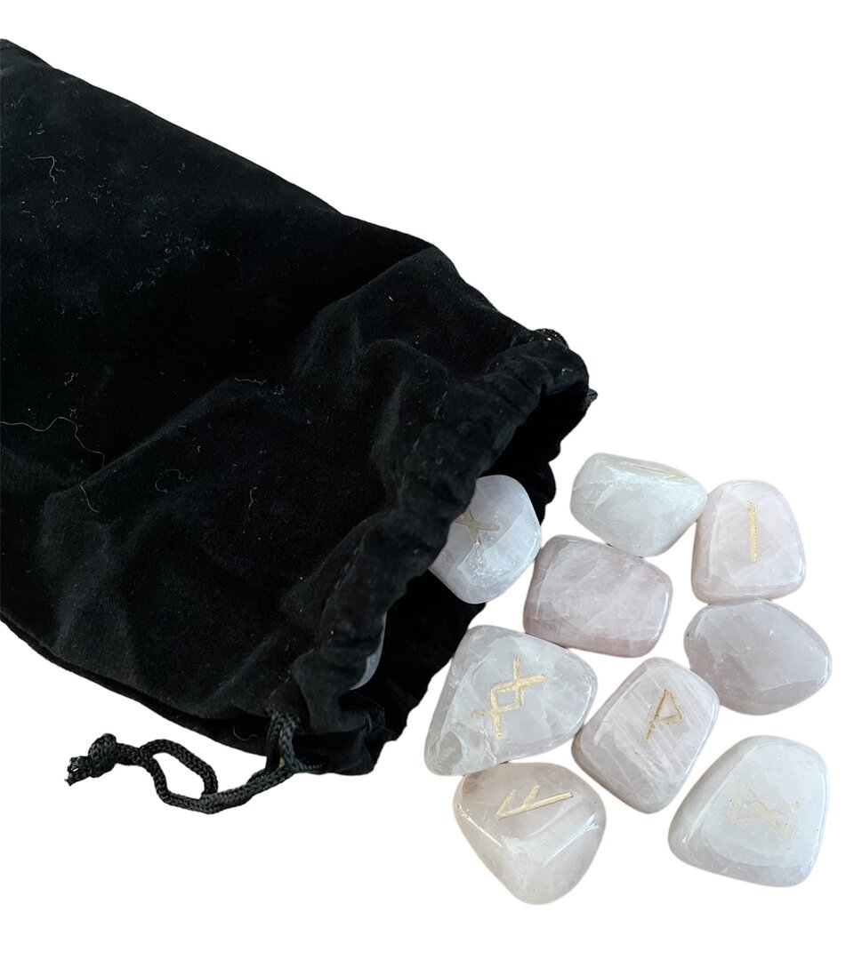 Jeu De Runes Divinatoires En Bois - 24 Pièces + Sac De Rangement - Pour Méditation, Divination, Décoration - 12