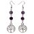 boucles d'oreilles fluorite et améthyste avec arbre de vie