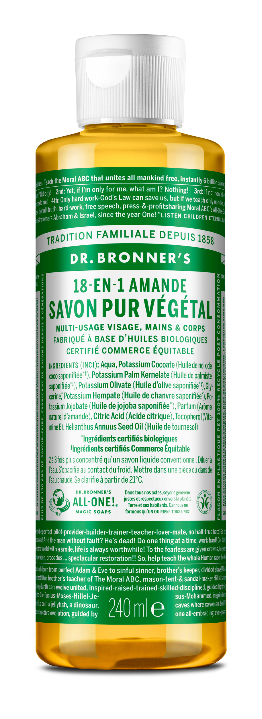 savon liquide amande vegan dr bronner's veganame