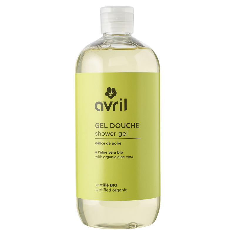 gel douche bio et vegan à la poire hydratant veganame AVRIL conçu en France