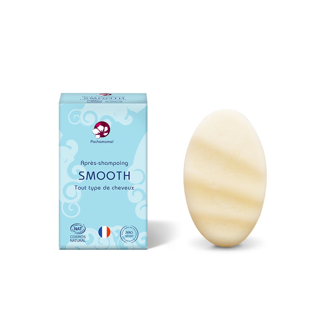 SMOOTH apres shampoing solide coco vegan pachamamai conçu en France veganame