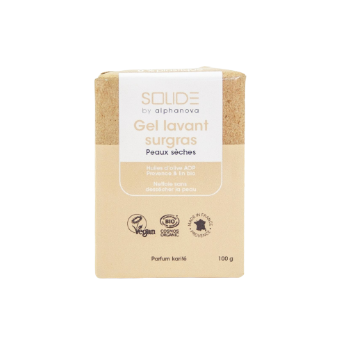 Gel lavant solide surgras - Peaux sèches - BIO - 100g - ALPHANOVA