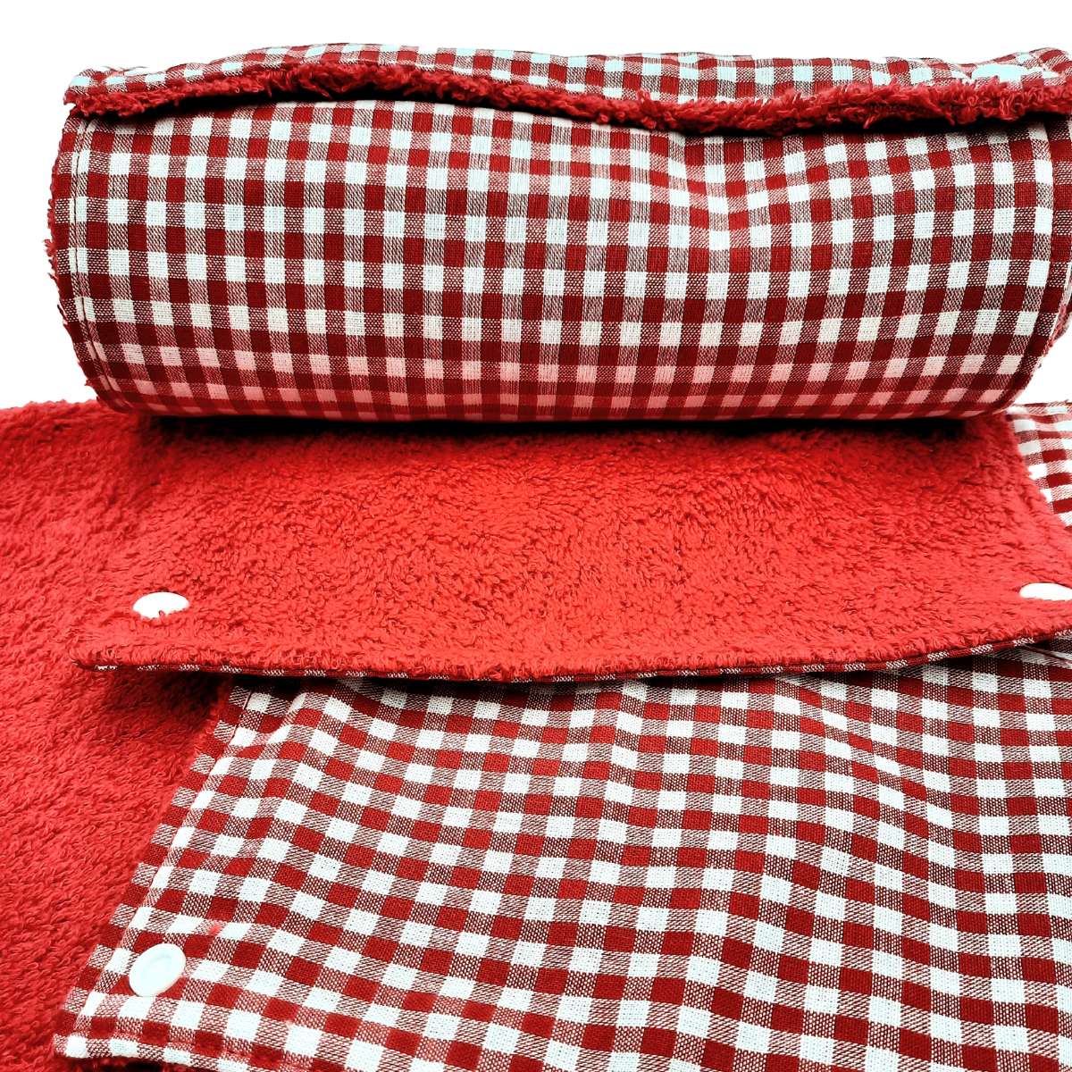 essui tout lavable en tissu a carreau rouge et blanc veganame