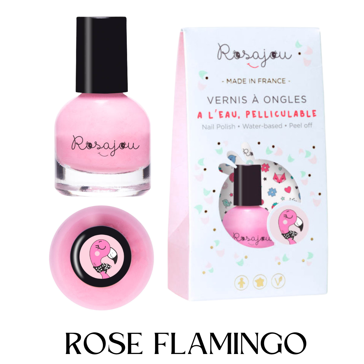 vernis à ongle à leau-pélliculable couleur rose-pour les petites filles-rosajou-vegan âme