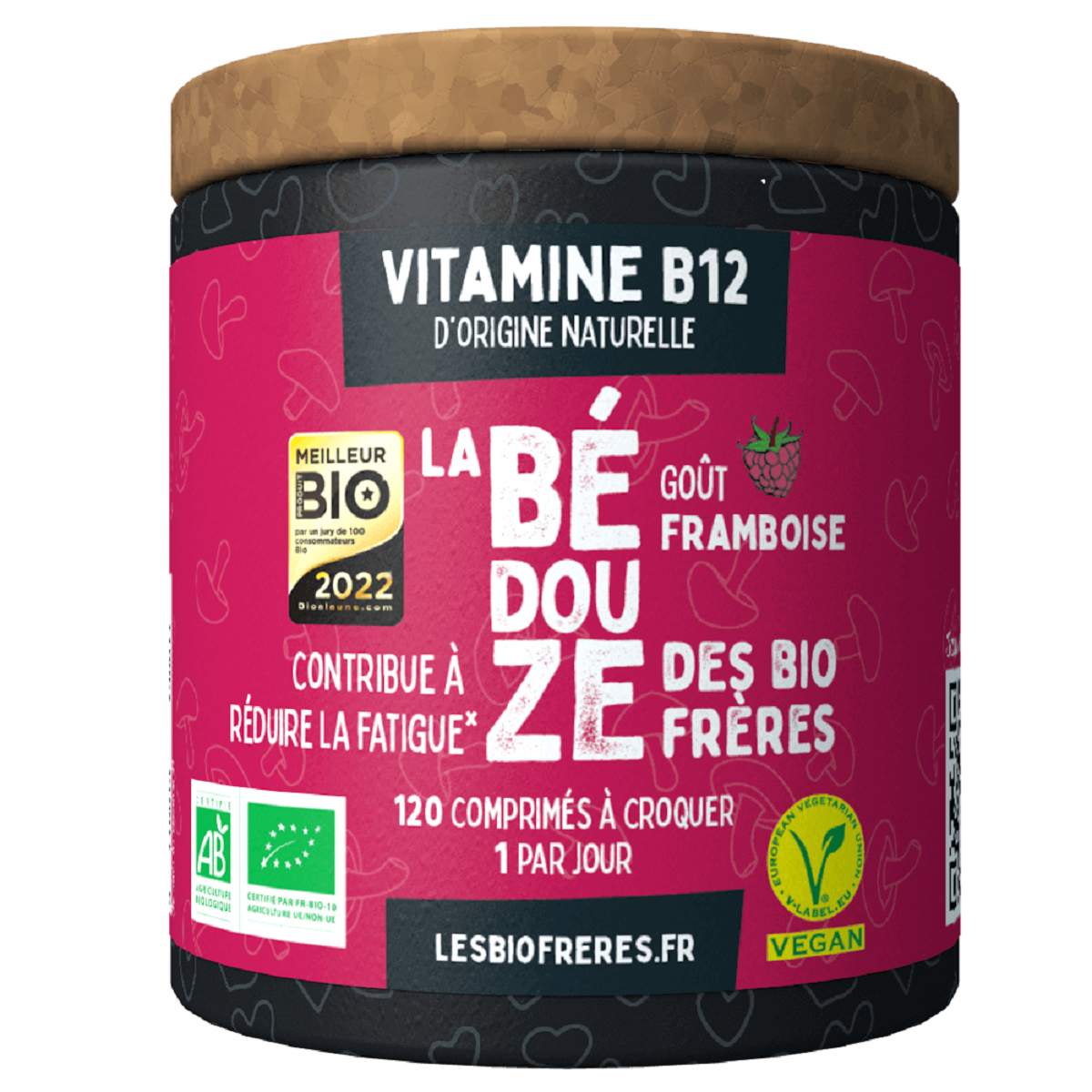 vitamine b12-goût framboise-fabriqué en france- les bio frères- vegan âme