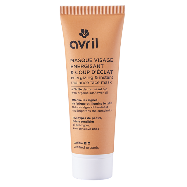 Masque visage énergisant & coup d\'éclat - 50 ml - Certifié BIO - AVRIL