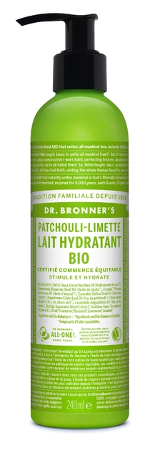 Lait hydratant corps - Patchouli/limette 240ml - DR BRONNER\'S
