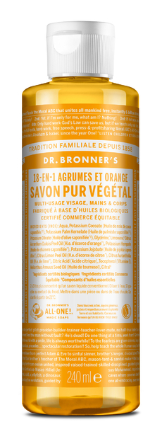 Savon liquide - Agrumes 240ml - DR BRONNER\'S