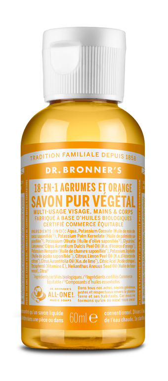Savon liquide - Agrumes 60ml - DR BRONNER\'S