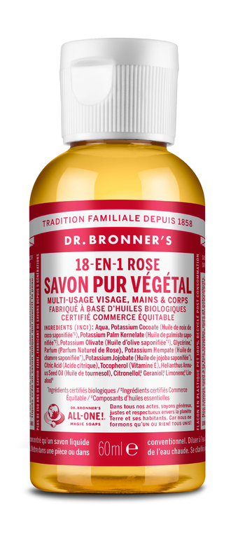 Savon liquide - Rose 60ml - DR BRONNER\'S