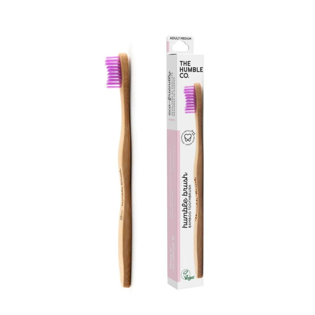 Brosse a dent bambou - Rose - Medium - THE HUMBLE CO