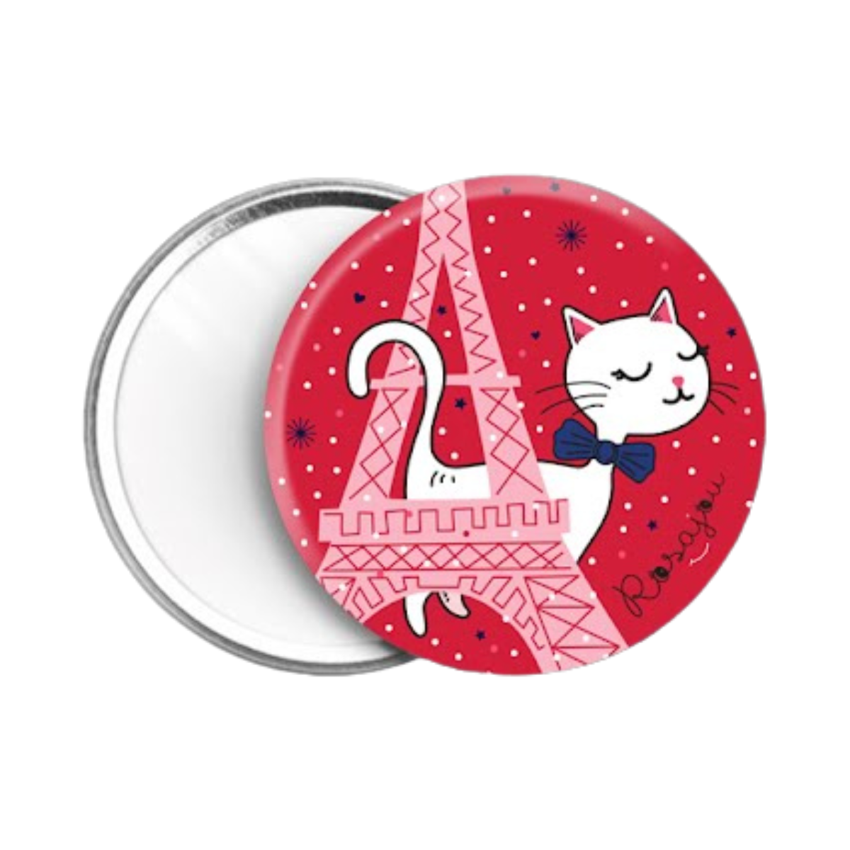 rosajou-miroir de poche chat maquillage fillette-vegan âme