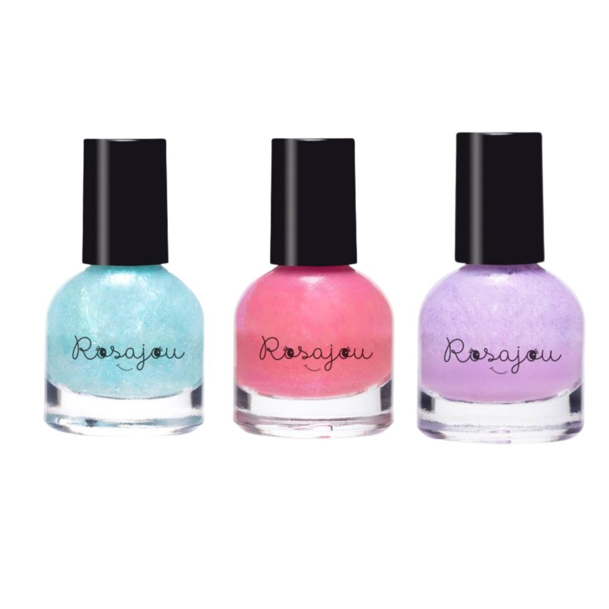 rosajou coffret 3 vernis à leau et lime pour enfant. vegan âme