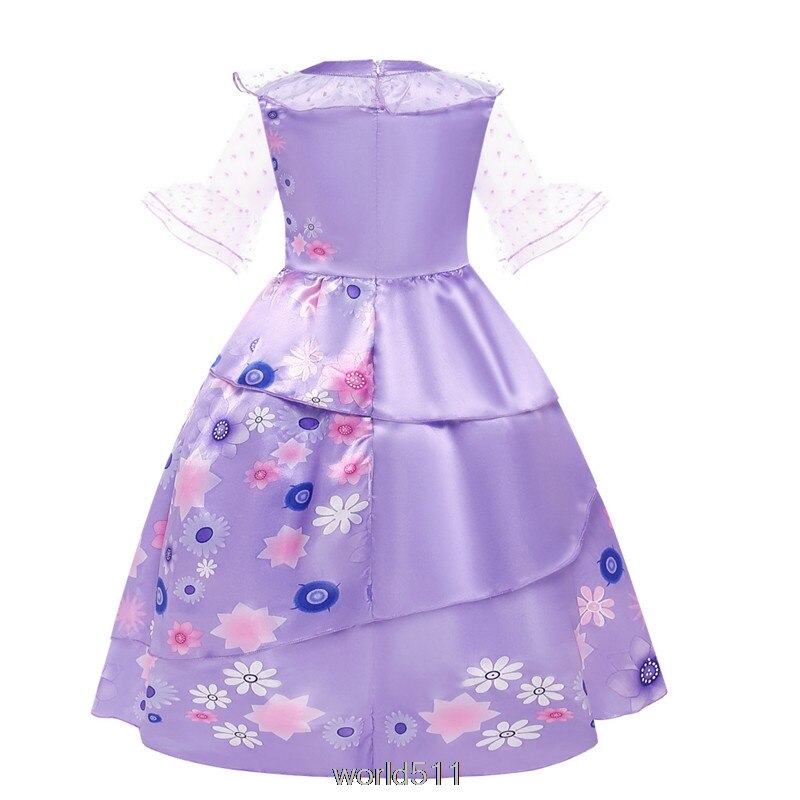 Robe-Disney-fleurs-pour-filles-Costume-de-princesse-Cosplay-Costume-fantaisie-robe-de-carnaval-pour-enfants