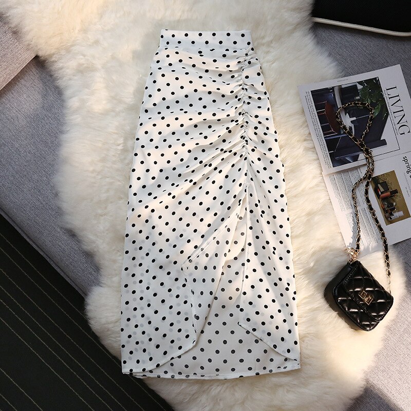 Jupe-longue-mi-longue-avec-fente-lat-rale-pour-femmes-nouvelle-collection-imprim-pois-blanc-taille